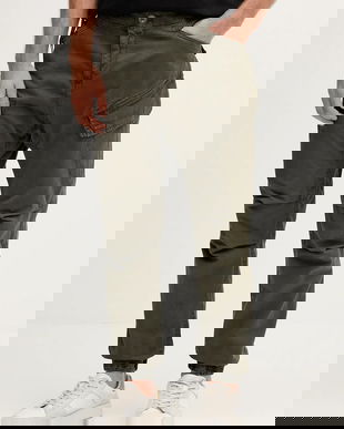 Alpha Industries pantaloni de bumbac pantaloni cargo verzi pentru bărbați 258204.136