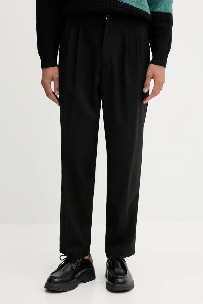 BARENA VENEZIA pantaloni de lână Pantalone Nerio pantaloni scurți negri drepti pentru bărbați PAU5252.499