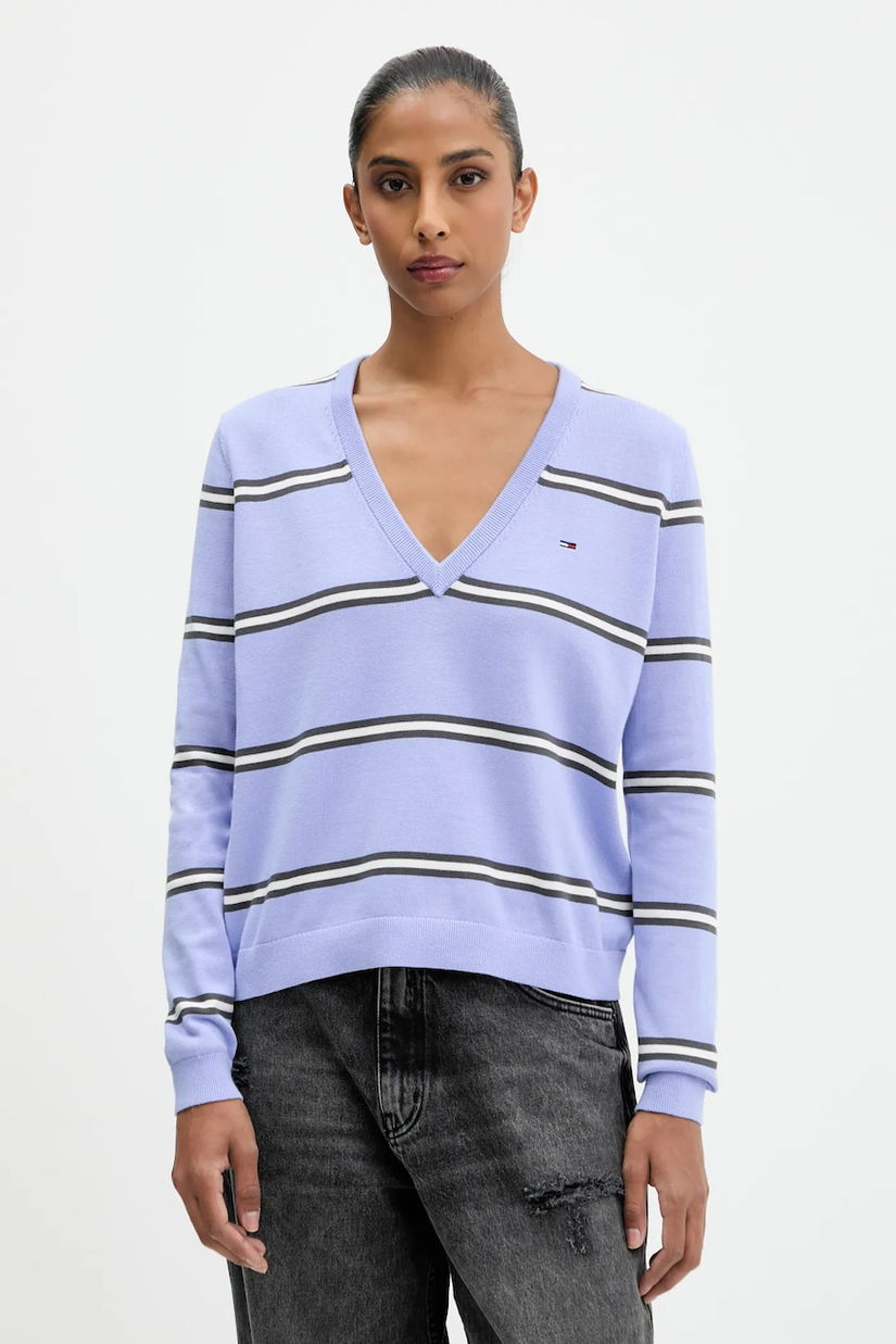 Tommy Jeans pulover de bumbac culoarea galben, light, DW0DW19888