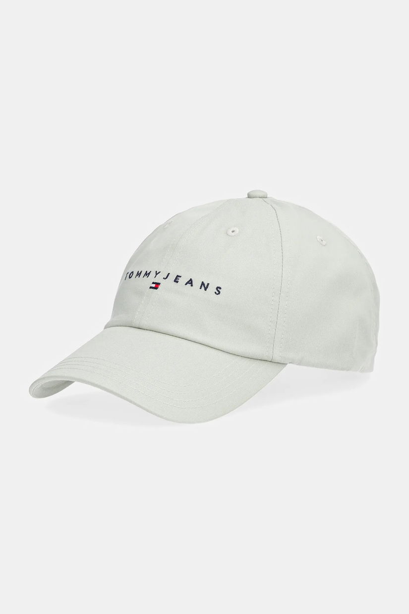 Tommy Jeans șapcă de baseball din bumbac culoarea negru, cu imprimeu, AW0AW16868