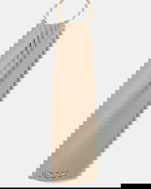 BOSS eșarfă de lână culoarea bej, cu imprimeu, 50497861