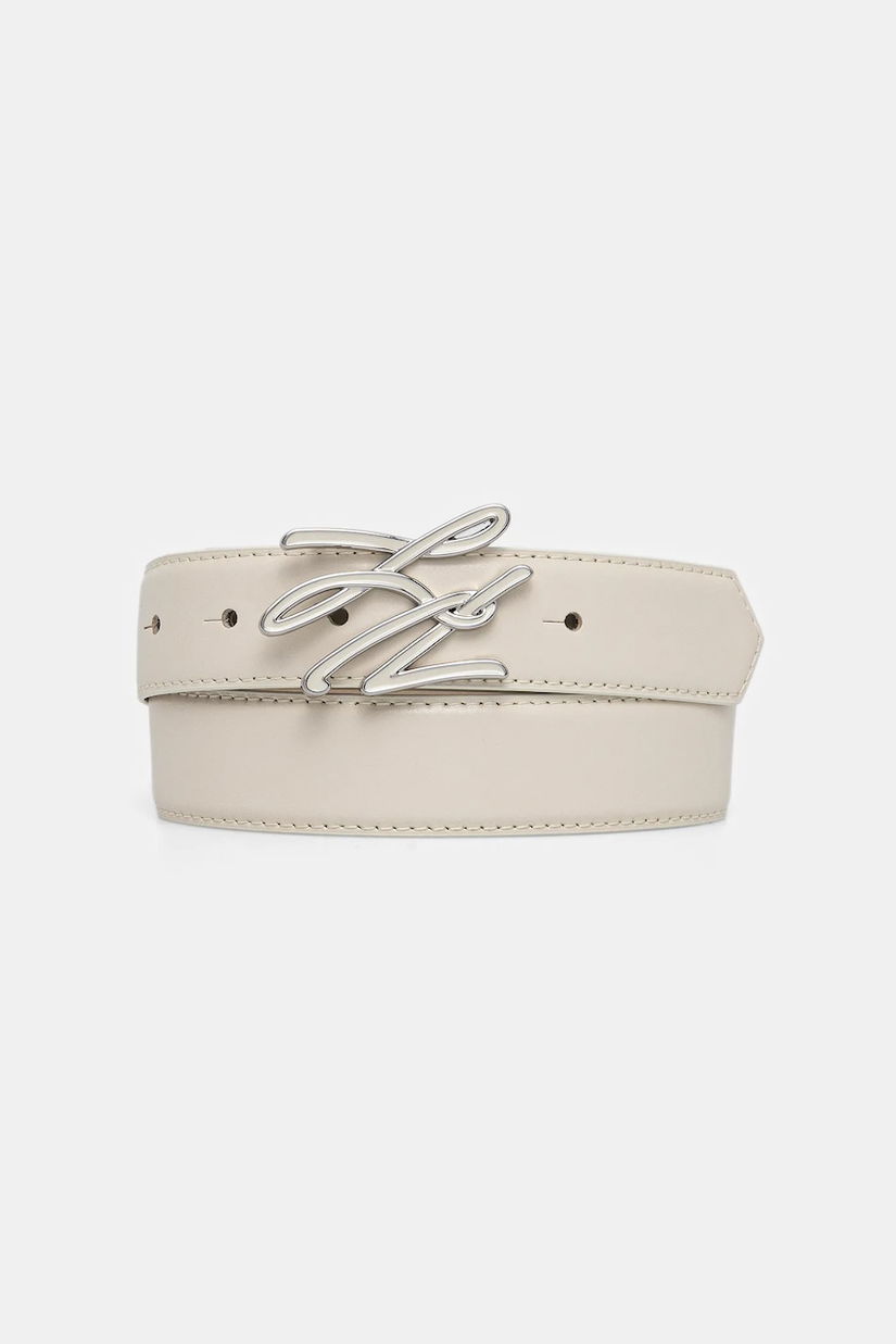 Karl Lagerfeld curea de piele cu două fețe culoarea bej, A4W33022