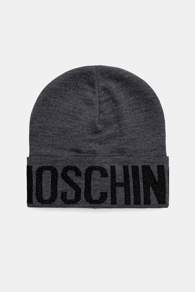 Moschino căciulă de lână culoarea gri, M3349 65457