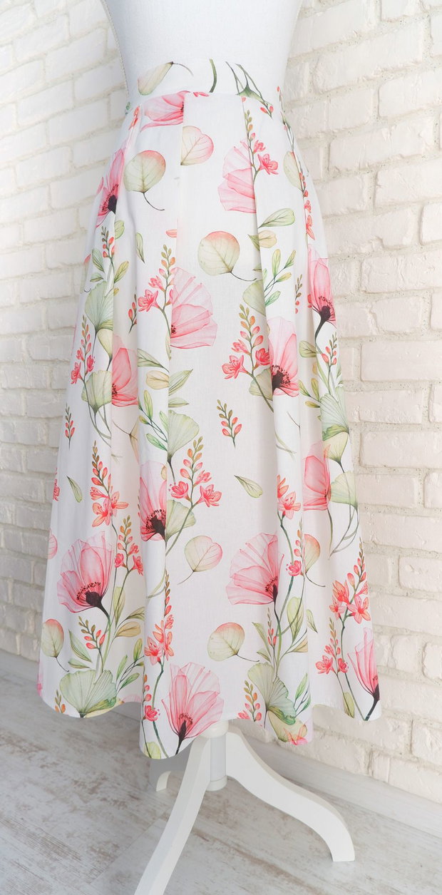 Camasa Crop cu Nod Imprimeu Maci