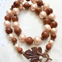 Colier vintage piatra soarelui & perle crem de Mallorca