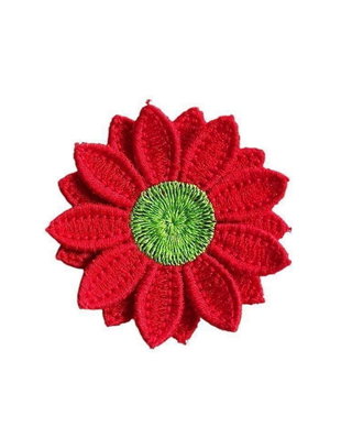 Brosa Floare cu Petale Rosii