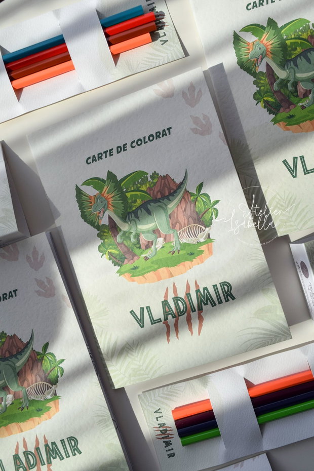 Carte de colorat personalizată Dinozauri