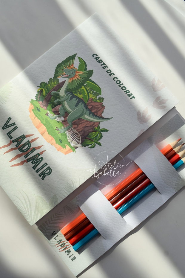 Carte de colorat personalizată Dinozauri