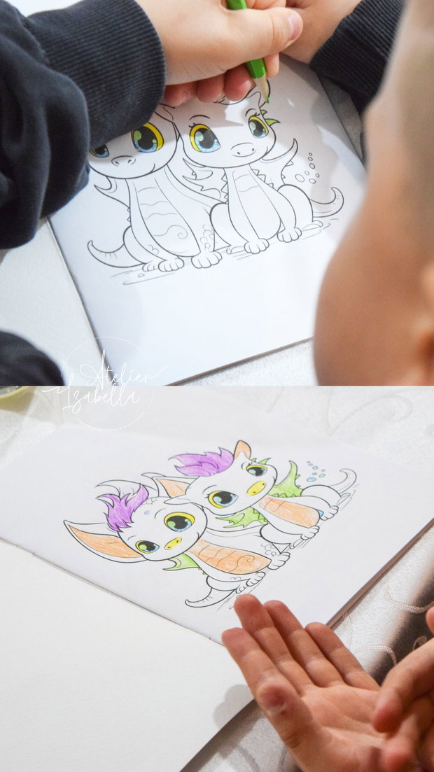 Carte de colorat personalizată Le Petit Dragon