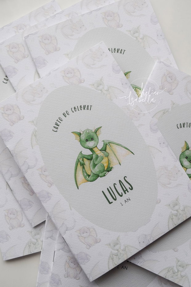 Carte de colorat personalizată Le Petit Dragon