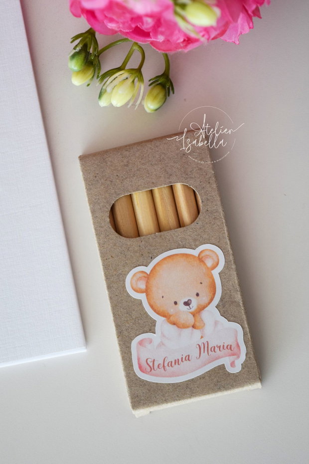 Carte de colorat personalizată Pink Baby Bear