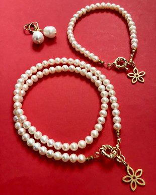 Set cadou perle de cultura albe calitate A plus