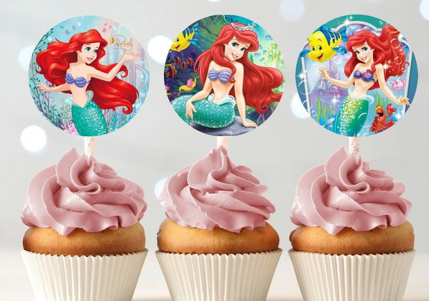 Toppere Mica Sirenă Ariel pentru brioșe și candy bar