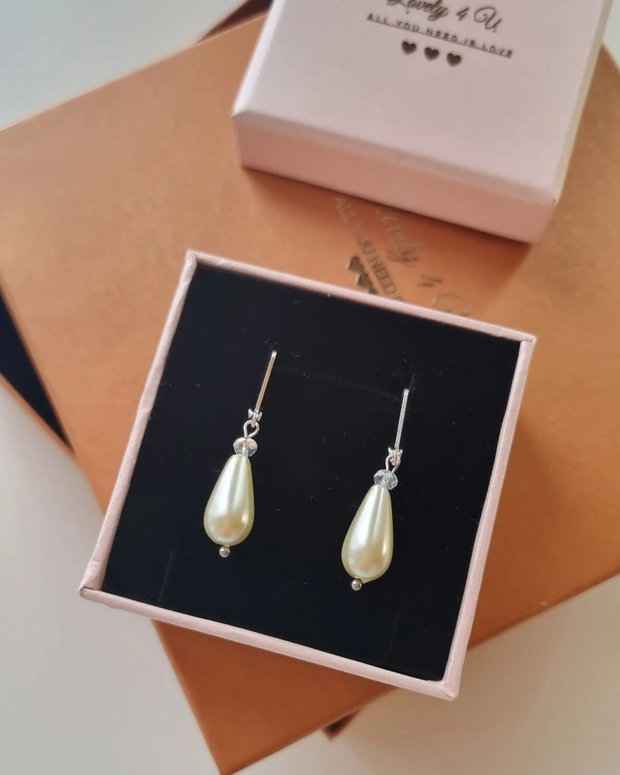 Cercei * Lăcrimioara cu perle alungite ivory - cercei handmade