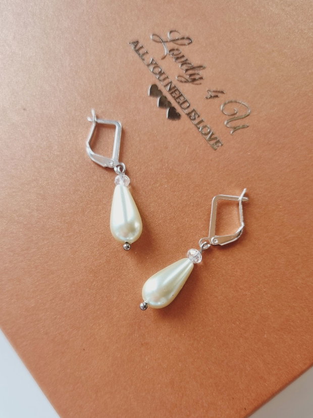 Cercei * Lăcrimioara cu perle alungite ivory - cercei handmade