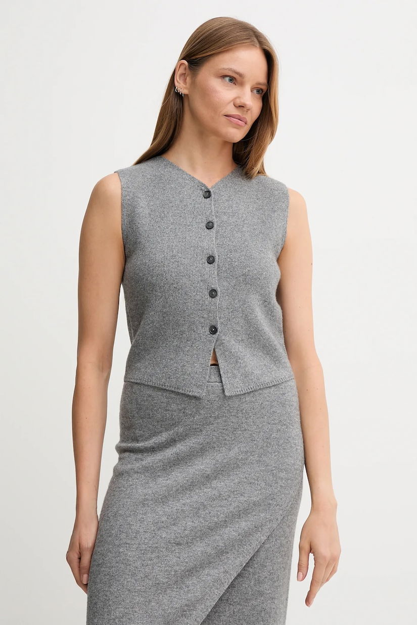 OUI vestă cu lână culoarea gri, light, 86170