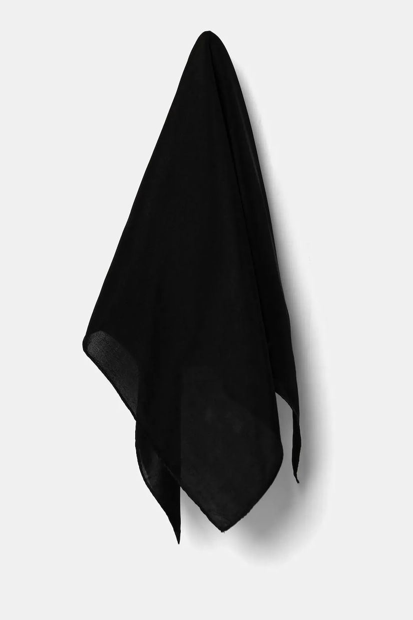Answear.LAB esarfa de matase culoarea negru, neted