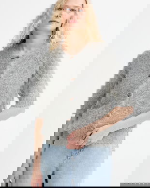 MUNTHE cardigan din lână LOCCA culoarea gri, 253160025370