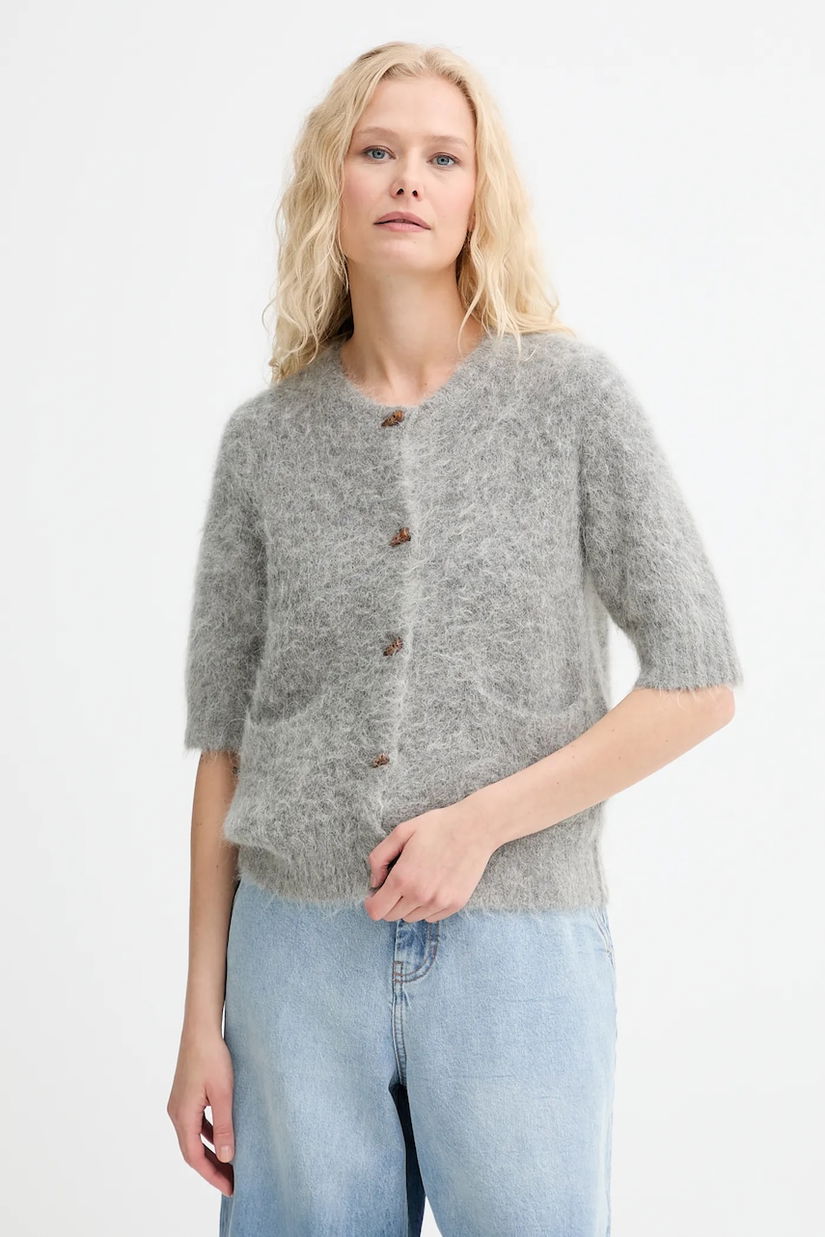 MUNTHE cardigan din lână LOCCA culoarea gri, 253160025370