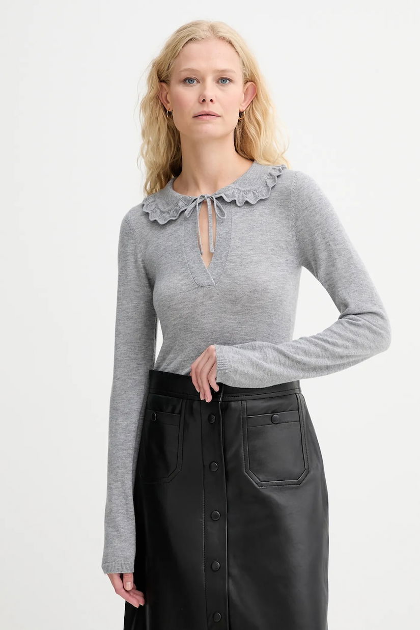 MUNTHE pulover de lână LIVO culoarea gri, light, 253161525373