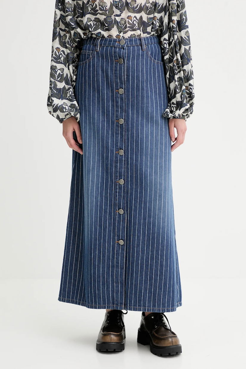 MUNTHE fustă din bumbac denim LIVONO maxi, drept, 253123825316