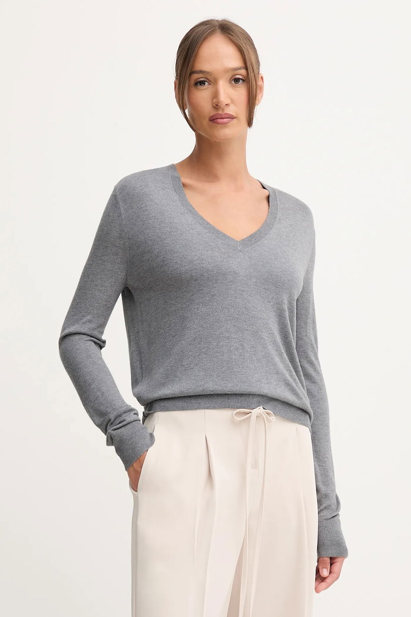 United Colors of Benetton pulover din amestec de mătase culoarea roz, light, 1ZRED402L