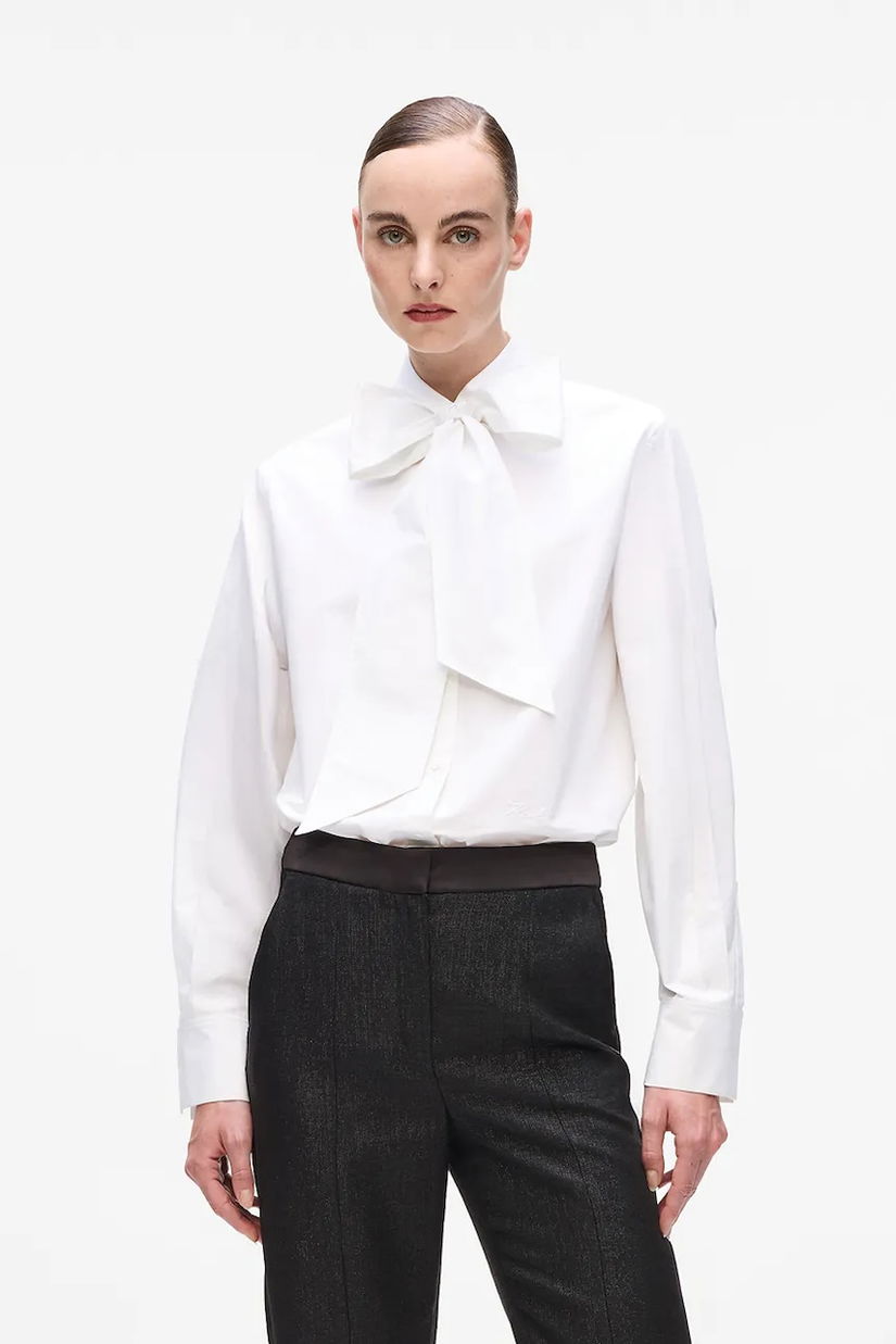 Karl Lagerfeld cămașă din bumbac culoarea alb, regular, A4W11009