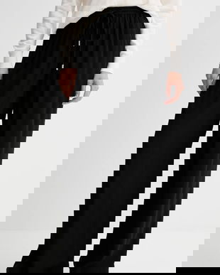 BOSS Orange pantaloni culoarea negru, drept, high waist, 50544016