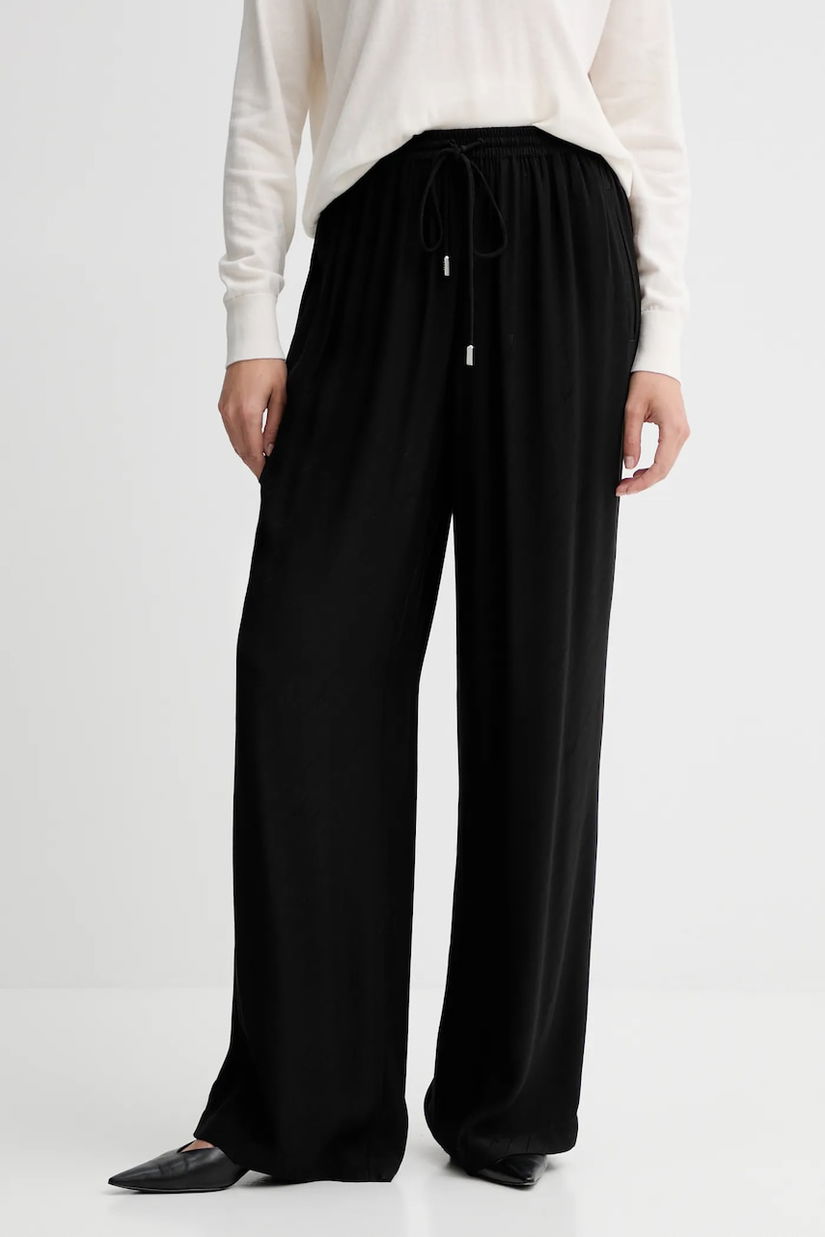 BOSS Orange pantaloni culoarea negru, drept, high waist, 50544016