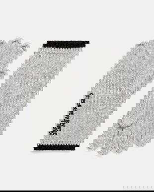 Karl Lagerfeld Jeans mănuși din amestec de lână culoarea gri, A4W33090