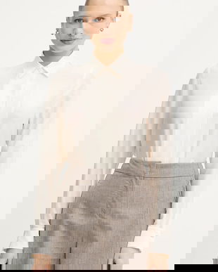 BOSS cămașă de lână culoarea bej, cu guler clasic, regular, 50548399