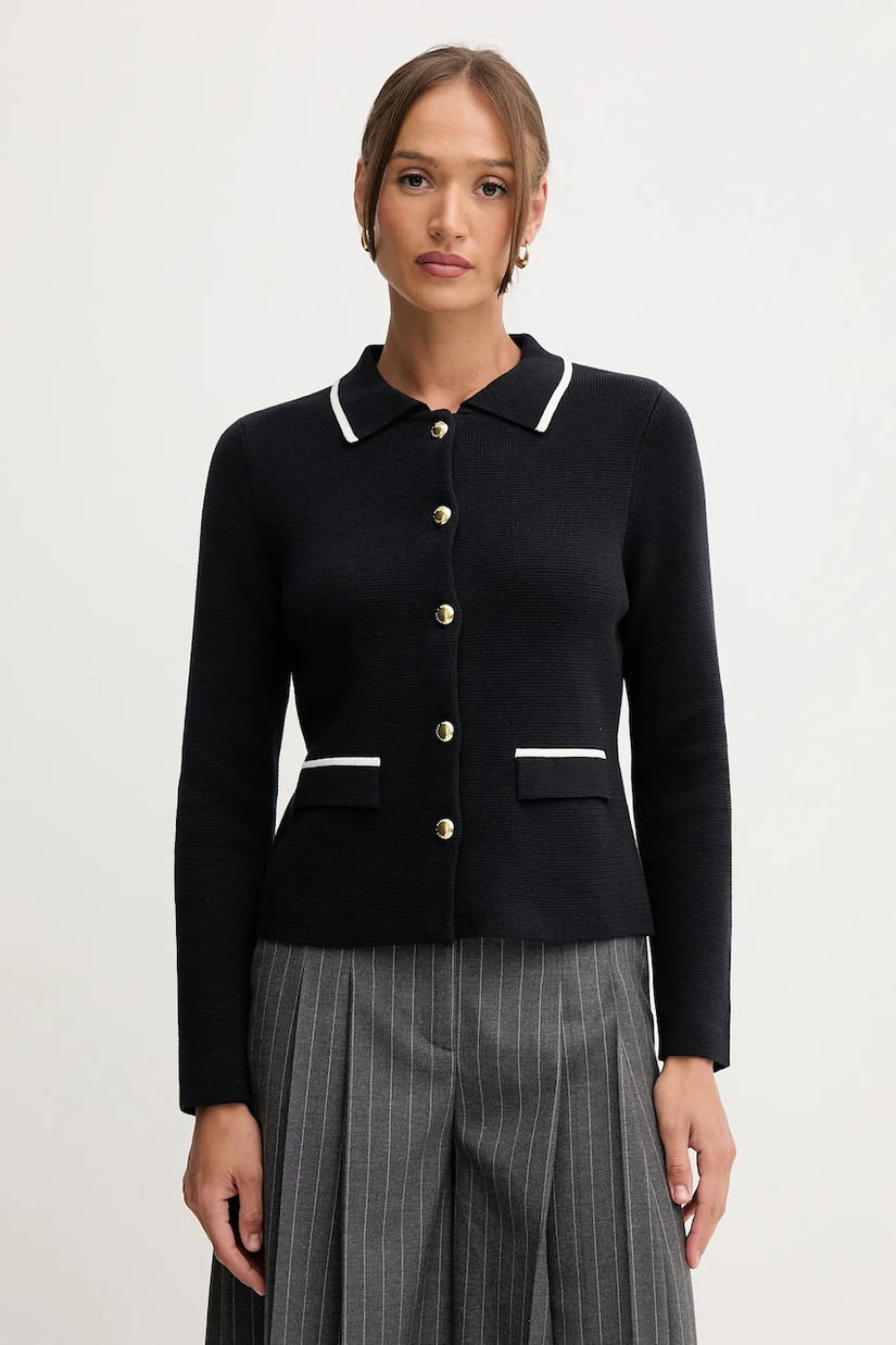 Barbour cardigan din bumbac COLLEEN culoarea bleumarin, LKN1668