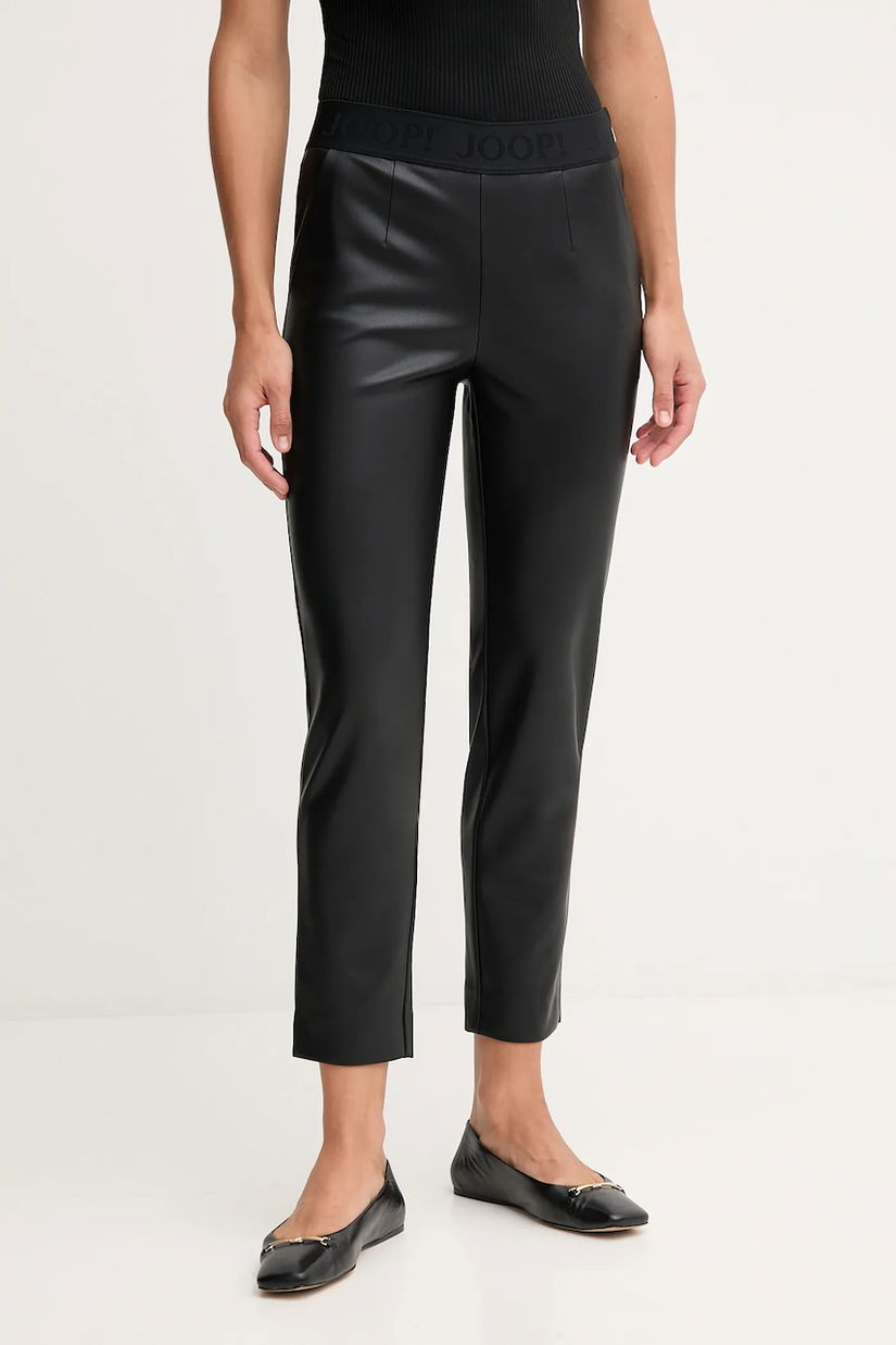 Joop! pantaloni culoarea negru, fason tigareta, high waist, 30049668