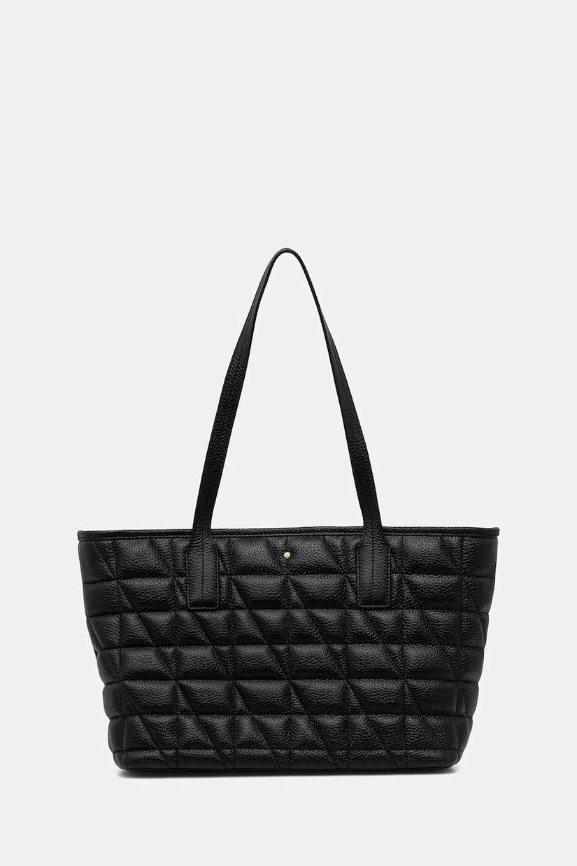 Geox poșetă de piele GARDREN culoarea negru, D46Z8A 00046