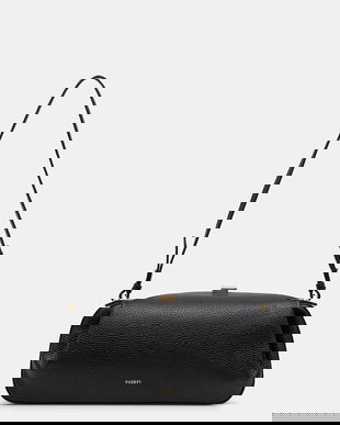 Yuzefi poșetă de piele OYSTER culoarea negru, YUZCO-HB-OYC-L034