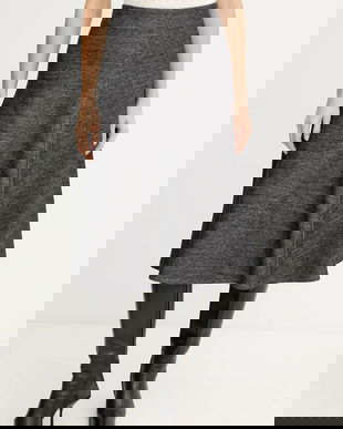 MAX&Co. fustă culoarea gri, midi, evazați, 2526776013200