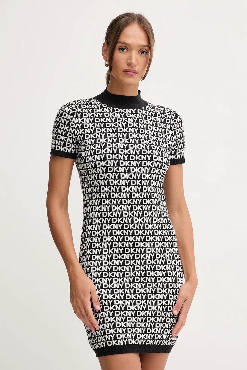 Dkny rochie culoarea negru, mini, drept, DJ5R0911