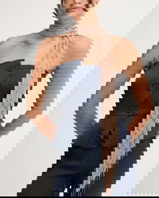 Hoss Intropia eșarfă culoarea maro, cu imprimeu, 5022307