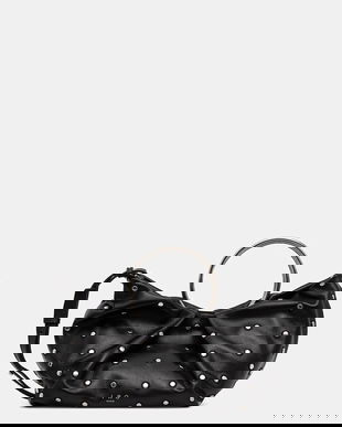 IRO poșetă de piele culoarea negru, WP47SUNBAGSTUDS