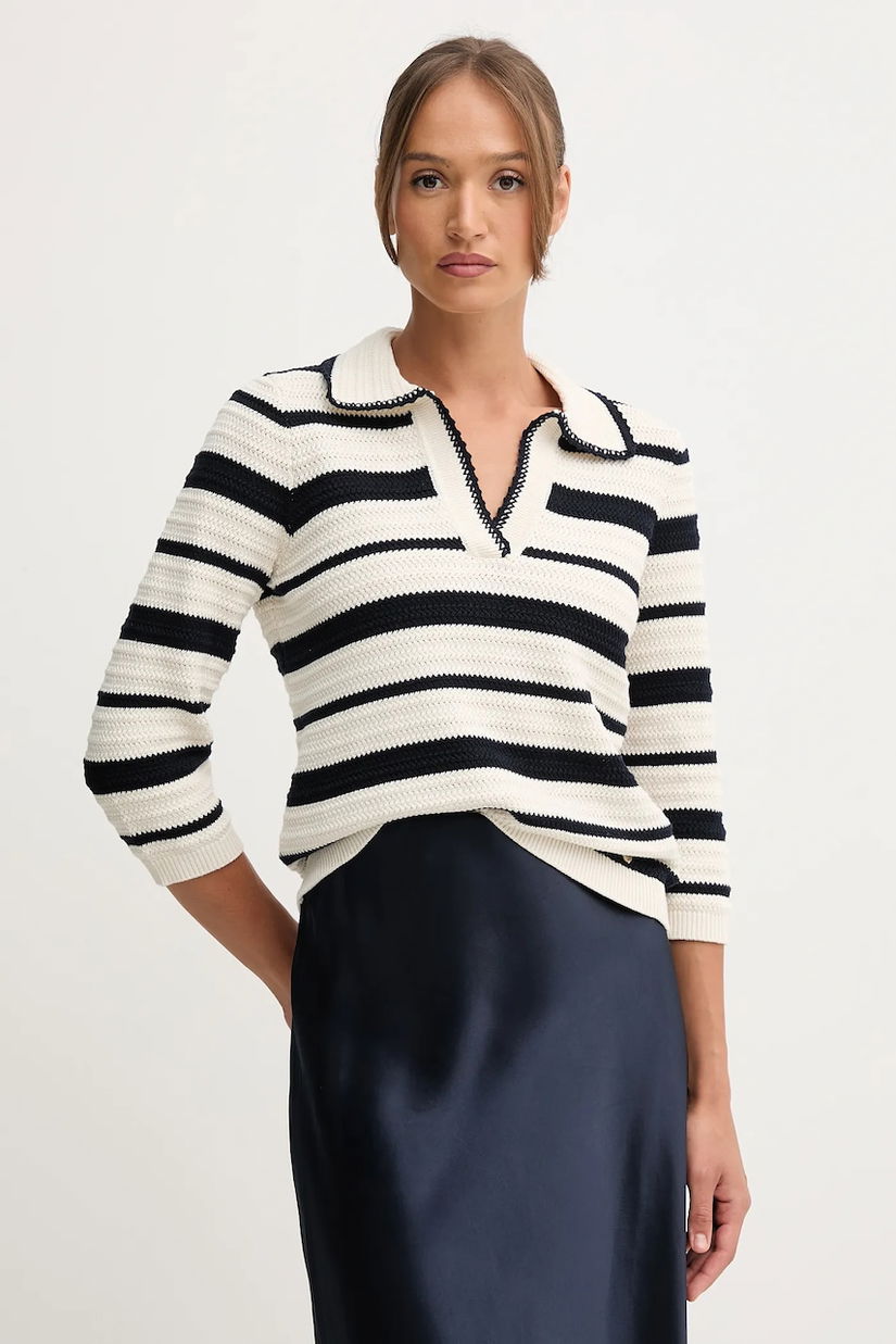 Pedro del Hierro pulover de bumbac culoarea bej, 3512894