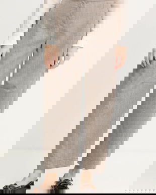 MAX&Co. pantaloni din lână culoarea bej, drept, high waist, 2526136023200