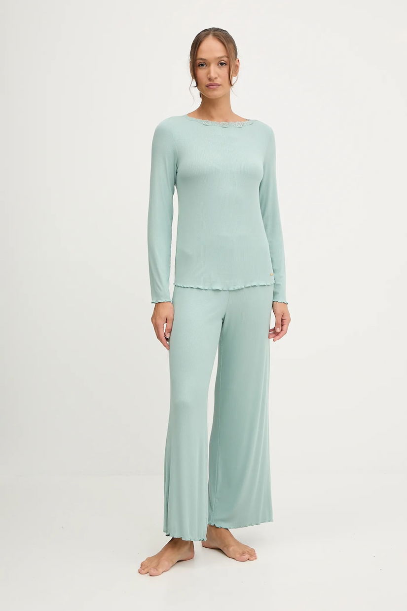 United Colors of Benetton pijama culoarea turcoaz, 3P2Y3P03Y