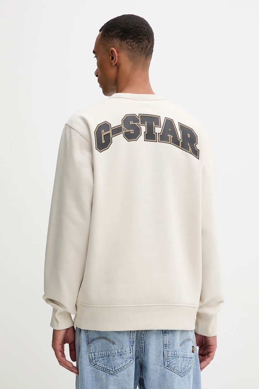 G-Star bluză culoarea bej, cu imprimeu, D27095.D733