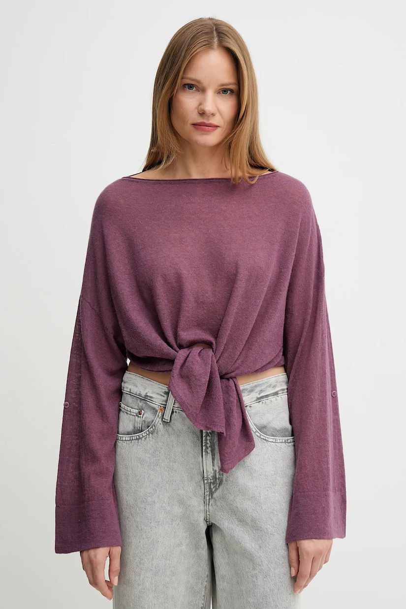 United Colors of Benetton pulover de lână culoarea violet, light, 109PD10E1