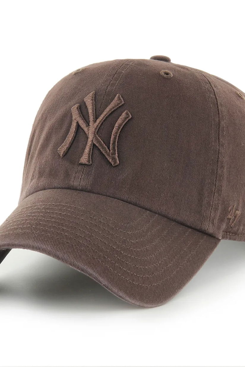 47 brand șapcă de baseball din bumbac MLB New York Yankees culoarea maro, uni, B-RGW17GWS-BWB