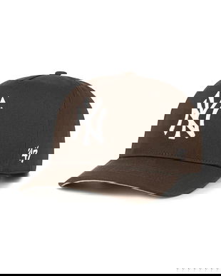 47 brand șapcă de baseball din bumbac MLB New York Yankees culoarea maro, uni, B-FHTCH17GWP-BW