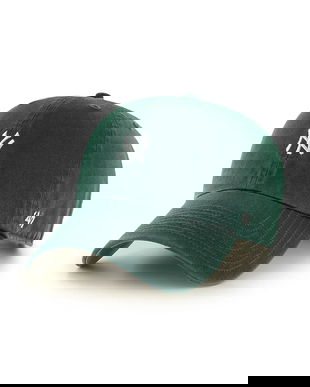 47 brand șapcă de baseball din bumbac MLB New York Yankees culoarea verde, uni, B-BSRNR17GWS-DG