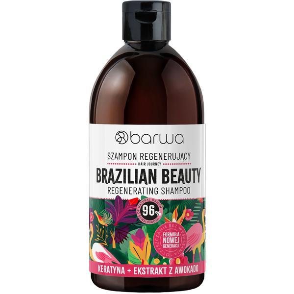 Sampon regenerant BRAZILIAN BEAUTY cu keratina si extract de avocado, Barwa Cosmetics, 380 ml