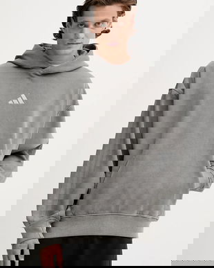 adidas bluză ALL SZN culoarea gri, cu glugă, uni, JL6539