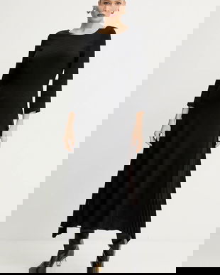 Karl Lagerfeld rochie culoarea negru, maxi, evazați, A4W13037